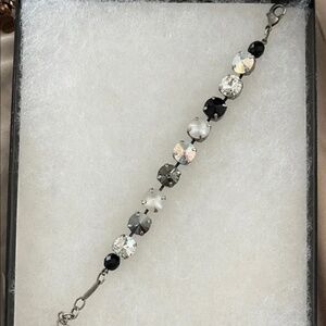 Sabika Manhattan Pearlized Bracelet Spring 2013 Black White Swarovski Crystals